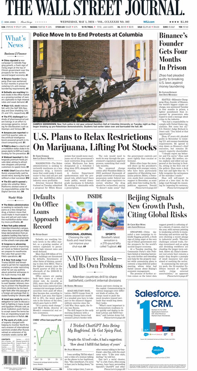 MacroTraders.ro - the front page of The Wall Street Journal - 3 Wednesday - 01.05.2024 Picture